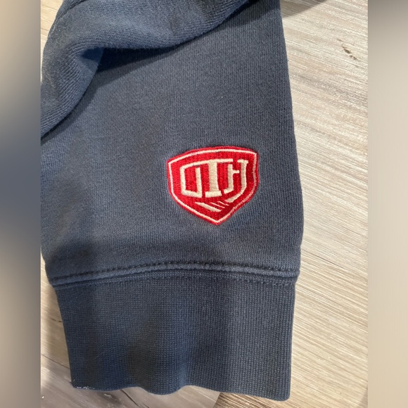 ‼️THRIFT STORE MAKE OFFER NHL Blue Jackets Hoodie Fringe Distressed Hockey - Picture 2 of 7